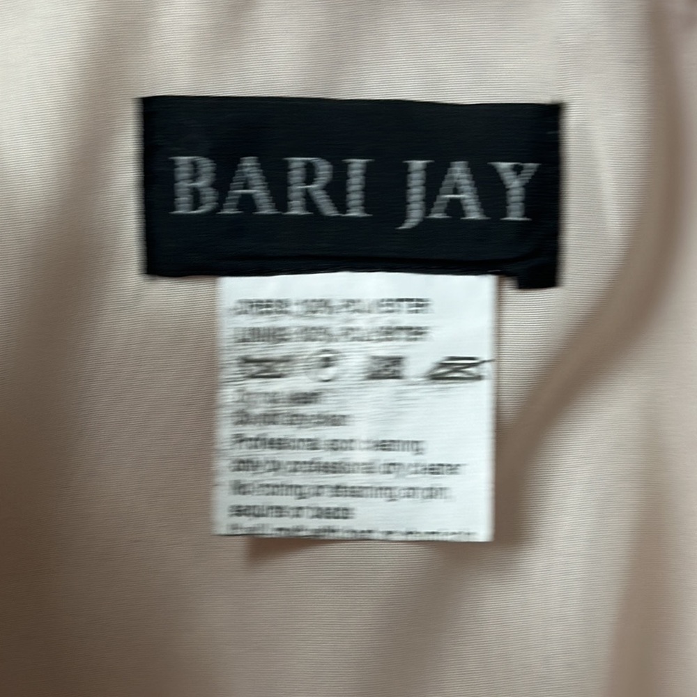 Bari Jay dress light golden ivory, pleated size 8 strapless - Picture 10 of 12